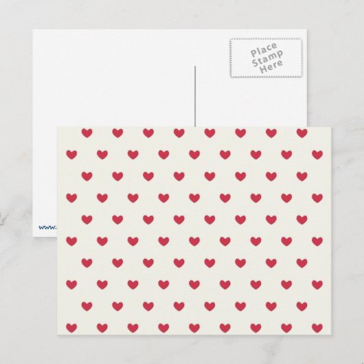 Cute Red Hearts Patroon Briefkaart (Voorkant / Achterkant)