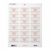 Cute Red Hearts Patroon Etiket (Full Sheet)