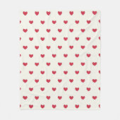 Cute Red Hearts Patroon Fleece Deken (Voorkant)