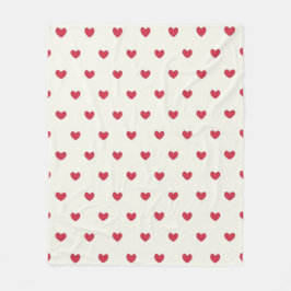 Cute Red Hearts Patroon Fleece Deken
