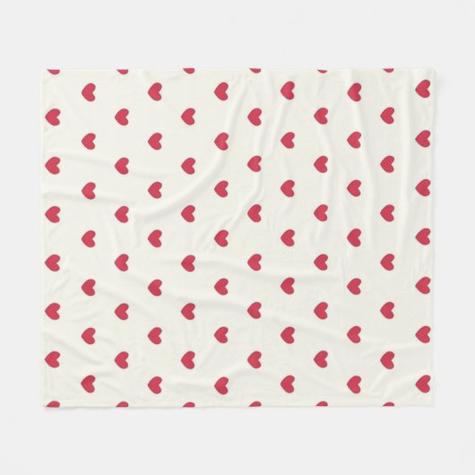 Cute Red Hearts Patroon Fleece Deken (Voorkant (Horizontaal))