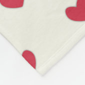 Cute Red Hearts Patroon Fleece Deken (Hoek)