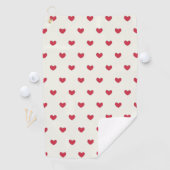 Cute Red Hearts Patroon Golfhanddoek (Insitu)