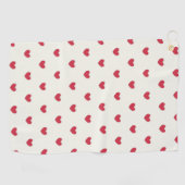 Cute Red Hearts Patroon Golfhanddoek (Horizontaal)