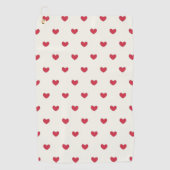 Cute Red Hearts Patroon Golfhanddoek (Voorkant)
