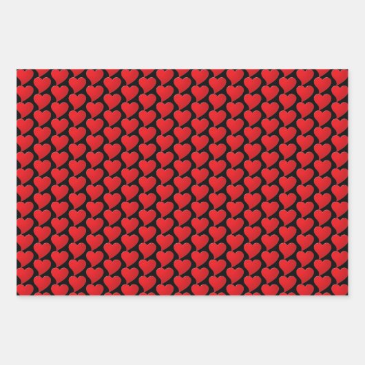 Cute Red Hearts-patroon Moderne Valentijnsdag Inpakpapier Vel (Voorkant 3)