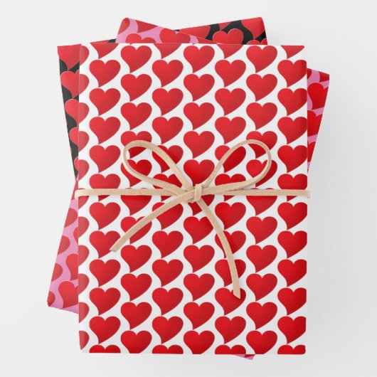 Cute Red Hearts-patroon Moderne Valentijnsdag Inpakpapier Vel (In situ)
