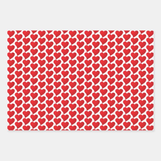 Cute Red Hearts-patroon Moderne Valentijnsdag Inpakpapier Vel (Voorkant)