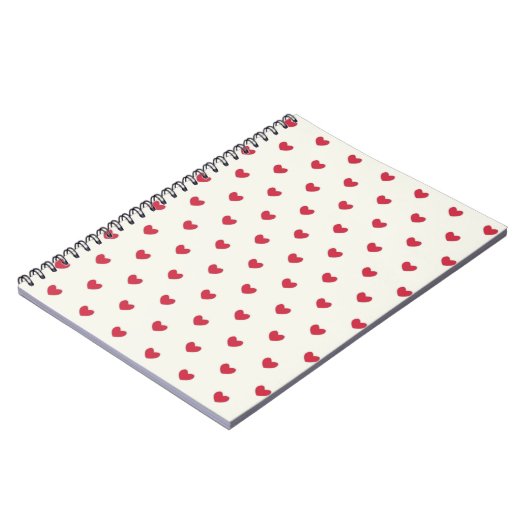 Cute Red Hearts Patroon Notitieboek (Linkerzijde)