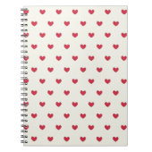 Cute Red Hearts Patroon Notitieboek (Voorkant)