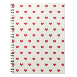 Cute Red Hearts Patroon Notitieboek