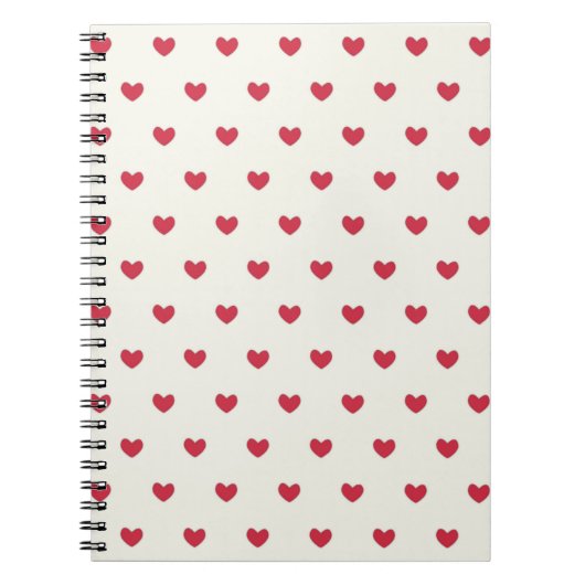 Cute Red Hearts Patroon Notitieboek (Voorkant)