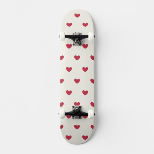 Cute Red Hearts Patroon Persoonlijk Skateboard (Voorkant)