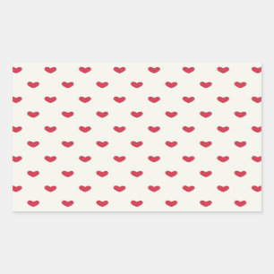 Cute Red Hearts Patroon Rechthoekige Sticker