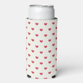 Cute Red Hearts Patroon Seltzer Blikjeskoeler (Seltzer Voorkant)