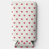 Cute Red Hearts Patroon Seltzer Blikjeskoeler (Voorkant)