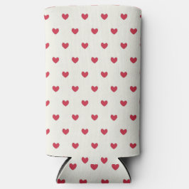 Cute Red Hearts Patroon Seltzer Blikjeskoeler