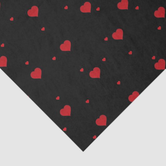 Cute Red Hearts Patroon Tissuepapier (Detail)