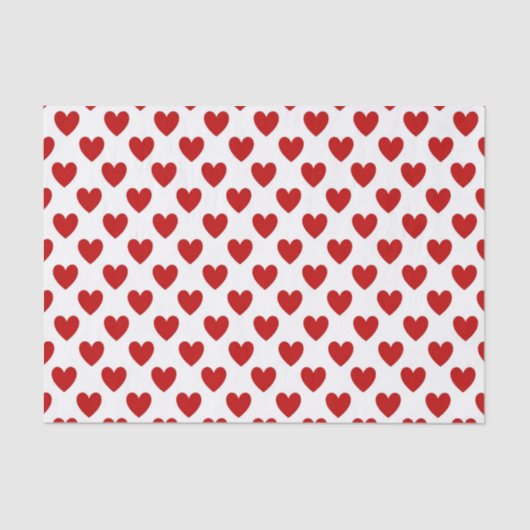 Cute Red Hearts Patroon Tissuepapier (Voorkant)