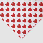 Cute Red Hearts Patroon Tissuepapier (Detail)