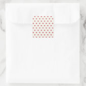 Cute Red Hearts Patroon Vierkante Sticker (Tas)