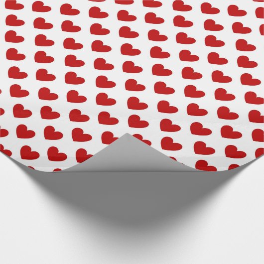 Cute Red Hearts Pattern Cadeaupapier (Hoek)