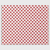 Cute Red Hearts Pattern Cadeaupapier (Vlak)