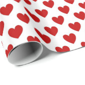 Cute Red Hearts Pattern Cadeaupapier (Rol Hoek)