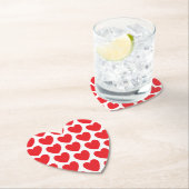 Cute Red Hearts Pattern Cust. BG Heart Onderzetter (Insitu)