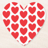Cute Red Hearts Pattern Cust. BG Heart Onderzetter (Voorkant)