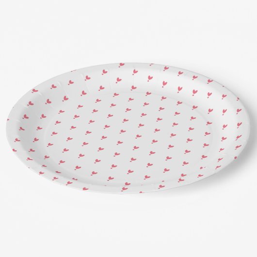 Cute Red Hearts Pattern Party Paper Bord (Gekanteld)