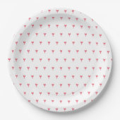 Cute Red Hearts Pattern Party Paper Bord (Voorkant)