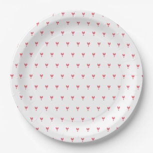 Cute Red Hearts Pattern Party Paper Bord