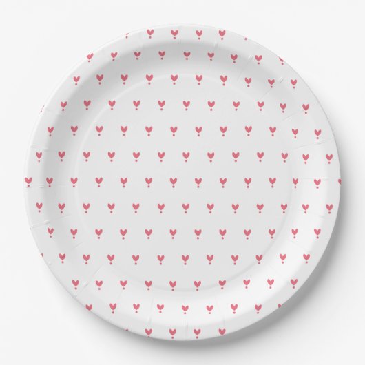 Cute Red Hearts Pattern Party Paper Bord (Voorkant)