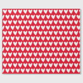 Cute Red Hearts Pattern Valentijnsdag Cadeaupapier (Vlak)