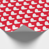 Cute Red Hearts Pattern Valentijnsdag Cadeaupapier (Hoek)