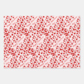 Cute Red Hearts Pattern Valentijnsdag set of 3 Inpakpapier Vel (Voorkant 3)