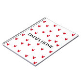 Cute Red Hearts Pattern van OMAÏA HOME Notitieboek (Linkerzijde)