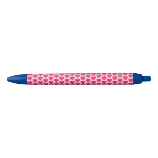 ❤️ Cute Red Hearts roze & Blue Zwarte Inkt Pen (Voorkant)
