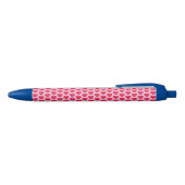 ❤️ Cute Red Hearts roze & Blue Zwarte Inkt Pen (Bovenkant)