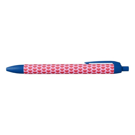 ❤️ Cute Red Hearts roze & Blue Zwarte Inkt Pen (Bovenkant)