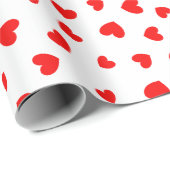 Cute Red Hearts Valentijnsdag Cadeaupapier (Rol Hoek)