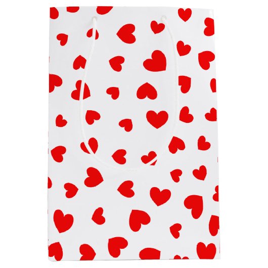 Cute Red Hearts Valentijnsdag Medium Cadeauzakje (Voorkant)