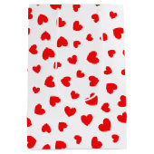 Cute Red Hearts Valentijnsdag Medium Cadeauzakje (Achterkant)