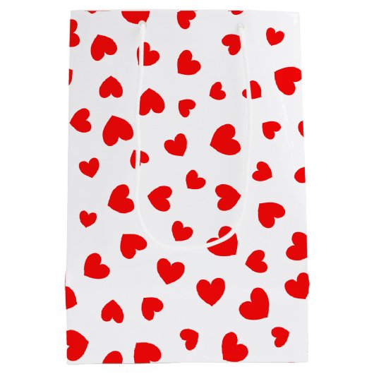 Cute Red Hearts Valentijnsdag Medium Cadeauzakje (Achterkant)