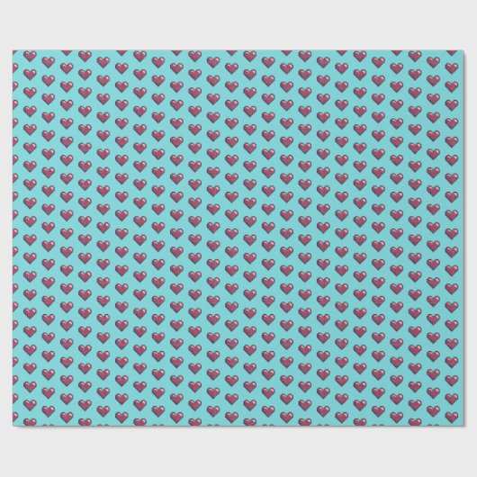 Cute Red Hearts Valentine's Day 80s Retro Pattern Cadeaupapier (Vlak)