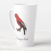  Cute Red Helderkleurig vogel en vuil Latte Mok (Linkerhoek)