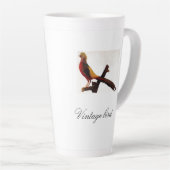  Cute Red Helderkleurig vogel en vuil Latte Mok (Rechterhoek)