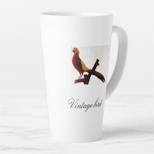  Cute Red Helderkleurig vogel en vuil Latte Mok (Rechterhoek)