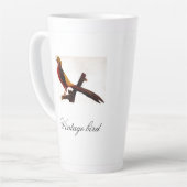  Cute Red Helderkleurig vogel en vuil Latte Mok (Linkerhoek)